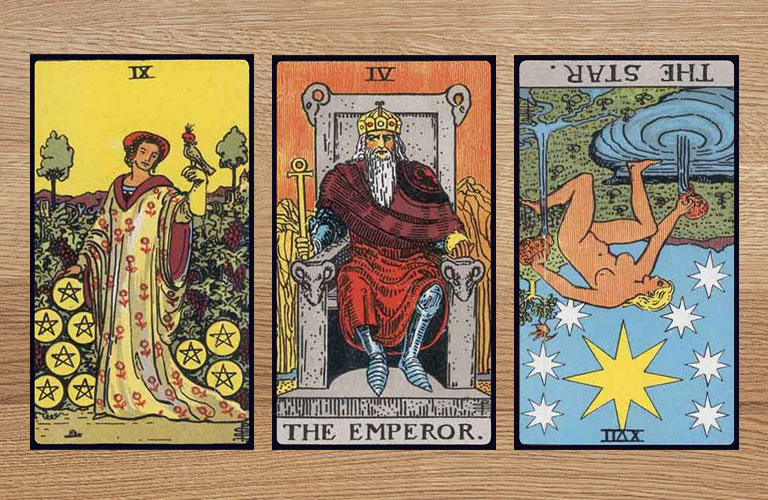 Step # Tarot Reading: 9 of Pentacles, The Emperor, The Star (Reversed)
